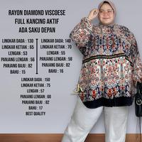 Gambar Kemeja Jumbo LD 130 140 150 Estimasi BB 85-130KG Motif Bahan Rayon Diamond Blouse Free Bros  Katun Muslim Wanita Baju Atasan | By Juragan Klambi - ZOLIE JUMBO BLOUSE, LD 140 dari JURAGANKLAMBI.ID undefined 3 Tokopedia