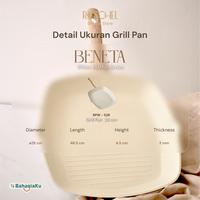 Gambar Roschel Beneta White Marble Coating Non-Stick Grill Pan 24cm, 28 cm Panci Panggang Wajan Penggorengan Fry Pan Pemanggang BBQ Yakiniku Anti Lengket Induksi Putih Kitchenware - Grill 24cm dari Roschel Home undefined 5 Tokopedia