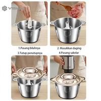 Gambar Chopper Blender Daging Penggiling Meat Mixer Elektrik Stainless Steel Chopper Grinder - VS-1822 dari VISHAL undefined 3 Tokopedia