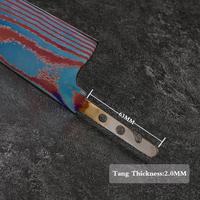 Gambar Timascus knife blade Titanium Damascus steel chef knife blade blank kitchen knife making kit no handle dari Nagasaki685 undefined 5 Tokopedia