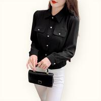 Gambar Kemeja lengan panjang Wanita Gaya Korea model terbaru - Jfashion Martha - Hitam, M dari Jfashion_NEW undefined 5 Tokopedia
