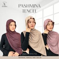 Gambar Hijab Pashmina Tencel Premium by Anviera - Pashmina Kaos Breathable Antibacterial - black dari anvierascarves2 undefined 1 Tokopedia