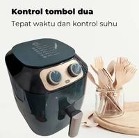 Gambar Air Fryer 4L 1200 Watt Pemanasan Sirkulasi 360° Serbaguna Penggorengan Sehat Tanpa Minyak Anti Lengket - HIjau Tua  dari AllianceShopID undefined 4 Tokopedia