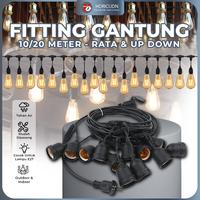 Gambar KABEL FITTING LAMPU GANTUNG E27 10 METER 20 FITTING OUTDOOR WATERPROOF FITING DEKORASI HIASAN TAMAN CAFE - G45, 10METER+10FITTING RATA dari Horici.idn undefined 1 Tokopedia