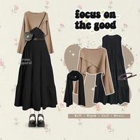 Gambar Set 283 - One Set Korean Style Wanita Modis dan Chic Murah dan Berkualitas Outfit Remaja Bukber Lebaran Nongki Celana Setelan Atasan Panjang Airflow - hijab + vest dari ARUNA APPAREL_NEW undefined 1 Tokopedia