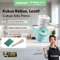 Gambar (VD AD) SAMONO 2L Panci Listrik Serbaguna Multi Cooker Anti Lengket 300W/600W Dual Power Food Grade Free Steamer SW-DG08 Kabel Stainless - SW-DG08 White dari Samono Indonesia undefined 1 Tokopedia