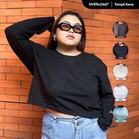 Gambar JINISO Kaos Wanita Big Size Crop Top Tshirt Oversize Tee Kaos Polos Lengan Panjang - PUTIH, XL dari JINISO JEANS undefined 1 Tokopedia