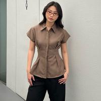 Gambar ESSI Emily Fitted Stripes Shirt / Kemeja Fitted Wanita - Black, S-M dari Essi clothing undefined 4 Tokopedia