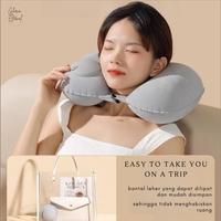 Gambar [Gloria] Bantal Leher Pompa Otomatis Traveling / Travel Neck Pillow U-Shaped / Bantal Perjalanan Termurah Bed Polyester - Tosca dari GLORIA ETERNAL undefined 5 Tokopedia
