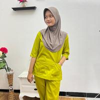 Gambar Baju OK Lengan 3/4 One set Jaga Perawat Nakes Pakaian Seragam Kerja Bidan Dokter Bahan American Drill - OLIVE, S dari arba cilacap undefined 4 Tokopedia