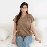 Gambar Gisca Knit Tops Baju Rajut Katun Adem Tangan Pendek - WHITE dari ilookclothing undefined 4 Tokopedia