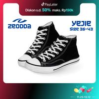 Gambar Zeodda Yejie Sepatu Canvas Bertali Shoes Kanvas Polos Trendy Wanita Pria Sneakers Casual Karet Sekolah Free Kotak Kasual 1012 - High White, 36 dari Sepatu Zeodda Indonesia undefined 1 Tokopedia