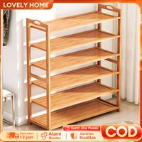 Gambar LOVE Rak Kasut Multifungsi Datar Rak Kasut Datar Bambu Rak Kasut Datar dengan Kapasitas Besar Rak Kasut Datar Ringan dan Mudah Dipindahkan Klasik Desain Minimalis Modern Rumah Tangga Rak Kasut Datar Kost Kayu 5 - Tingkat rak sepatu kuat dan kokoh - 7L-100_25_100cm dari LOVELY HOME1 undefined 1 Tokopedia