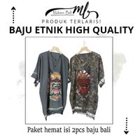 Gambar PAKET HEMAT 2pcs baju bali pria dan wanita - kaos barong bali - baju pantai - hitam dan putih, one size LD 120cm max BB75kg unisex dari Makmur Bali undefined 2 Tokopedia