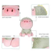 Gambar Miniso Official Boneka mainan anak Sitting Piglet Plush Toy with Dinosaur Hoodie - Hoodie Dinosaurus dari Miniso Toy ID undefined 5 Tokopedia