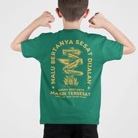 Gambar Ajoe kids kaos anak anak umur 4-10 tahun sablon depan belakang motif kata kata MALU BERTANYA SESAT DIJALAN - Hitam, M dari ajoe clothing undefined 3 Tokopedia