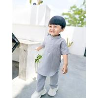 Gambar KEOLA - (Size 6 - 10Tahun) Setelan Baju Koko Anak Ramadhan (Setelan Muslim Koko Set Anak) / Koko Ramadan Premium Cotton Celana Grey - Harbour Grey, 9T dari Keola Mall undefined 3 Tokopedia