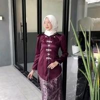 Gambar Alana One Set Baju Kurung Melayu Malaysia Rok Batik Motif Songket Baju Lebaran - baju burgundy+rok, M dari Jamilaboutique undefined 3 Tokopedia
