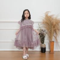 Gambar SAOIRSE'S Lucia Midi Dress - Fashion Anak Perempuan 2-10 Tahun Baju Pesta Gaun Tutu Tulle Bordir Lace Christmas - Lucia, Baby Pink, S dari Saoirse's Store ID undefined 2 Tokopedia