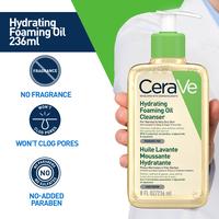 Gambar CeraVe Hydrating Foaming Oil Facial Cleanser 236ml - Gentle Face Wash yang melembabkan untuk kulit kering hingga sangat kering dan Memperkuat skin barrier cocok untuk Kulit rentan alergi kulit bayi dari CeraVe ID undefined 5 Tokopedia