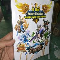 Gambar Topper Kue Ulang Tahun Tema Mobile Legends dengan Stik dan Bisa pake Foto dari safa creative undefined 3 Tokopedia