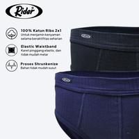 Gambar Celana Dalam Rider Premium Brief Man R318B Multi warna (2 Pcs in 1 Box) - S dari Rider_Underwear undefined 4 Tokopedia
