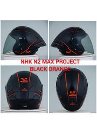 Gambar Helm NHK N2 MAX PROJECT MOTIF Single Visor RHD LENS - Helm half Face NHK ORIGINAL - BLACK SILVER, M dari MH Shop. undefined 2 Tokopedia