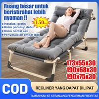 Gambar (DENGAN KASUR)KURSI MALAS TEMPAT TIDUR LIPAT KURSI SANTAI RANJANG LIPAT YANG DAPAT DISESUAIKAN FOLDING BED SOFA BED KASUR LIPAT LOTSO - UP-55cm+Kasur（Abu） dari marsadi undefined 3 Tokopedia