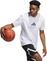 Gambar Adidas Men's Worldwide Hoops Basketball Logo Performance Graphic T-Shirt White Blue XL dari PenPower undefined 1 Tokopedia
