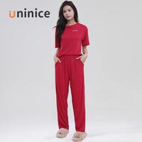 Gambar UNINICE COD Set Baju Rumahan Wanita, Baju Tidur Katun, Setelan Piyama Wanita Berbagai Warna - Purple, M dari UNINICE Pakaian Wanita undefined 4 Tokopedia