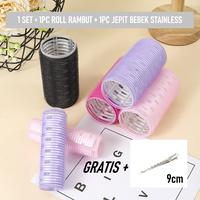 Gambar Roll Rambut + JEPIT Bebek Stainless Keriting Gulungan Rambut Poni Hair Curler 1 Set - BLACK + JEPIT BEBEK, ROLL 3CM dari KKCOfficialStore undefined 1 Tokopedia