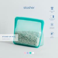 Gambar Stasher Stand-Up Mid - Reusable Leakproof Silicone Bag - Aqua dari Stasher ID undefined 1 Tokopedia