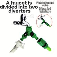 Gambar 2-Way Water Hose Tap Splitter With Quick Connector And Y Type Adapter For Garden Faucet - Dual-Purpose Connectors For Yard Use dari Tyson Arlo Green undefined 2 Tokopedia