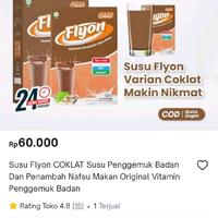 Gambar susu flyon rasa coklat untuk menambah berat badan asli original sudah bpom dari Dr Zulfa undefined 3 Tokopedia