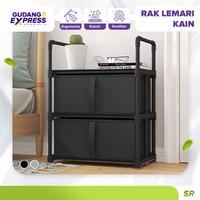 Gambar COD Lemari Sisi Ranjang Kain Linen Portable Dengan 1 Dan 2 Laci Rangka Besi Kuat Dan Kokoh - HITAM-MONO dari Gudang Express Indonesia undefined 1 Tokopedia