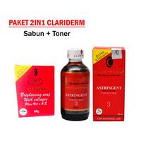 Gambar Paket 2In1 Clariderm Brightening Soap With Collagen Plus Toner Clariderm Astringent Alkohol No 3 ORIGINAL dari WBS_NEW undefined 1 Tokopedia