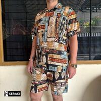 Gambar SERACI - one set kemeja pria dan wanita setelan celana pendek hawaii daily outfit pantai bahan rayon premium baju tidur piyama egpt sleepwear pajama - S/M dari SERACI undefined 5 Tokopedia