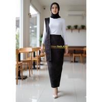 Gambar Galeri Batik Ardev - Couple Sarimbit Rok & Kemeja Slim Fit Warna Hitam Bahan Katun Motif Asoka Baju Panjang Pasangan Wanita - Rok Batik, M dari Galeri Batik Ardev undefined 4 Tokopedia