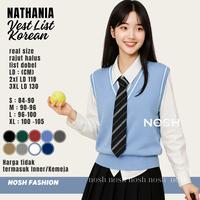 Gambar Rompi Rajut Wanita Knit Vest Vneck Variasi List Nathaniya - NOSH - Krem, S dari NOSHFashion undefined 4 Tokopedia