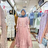 Gambar New Arrival Dress Brukat Import Premium - Pink, Allsize dari anita butik undefined 5 Tokopedia