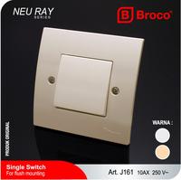 Gambar BROCO Saklar Tunggal Single Switch Neu Ray Saklar Lampu Dinding Switch Lampu (J161) - White dari Broco Official undefined 2 Tokopedia