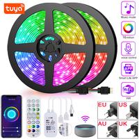 Gambar WiFi LED Strip Lights 5050 RGB Music Sync Color Changing Flexible Ribbon Tape RGB Diode IR Remote/Bluetooth /Tuya APP Control dari Arkana77 undefined 1 Tokopedia