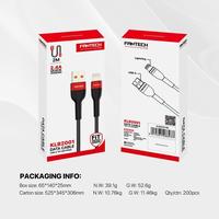Gambar Fantech KLB2001 / KLB-2001 Kabel Data Iphone Lightning Port 12W 2M Braided Cable 2.4A Quick Charge - Hitam dari TokoTeknoPro undefined 5 Tokopedia