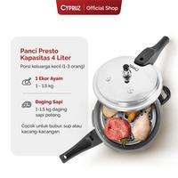 Gambar Cypruz Panci Presto Jumbo Pressure Cooker Multifungsi - 20 CM, 4L dari Cypruz Kitchenware undefined 5 Tokopedia