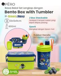 Gambar [Exclusive Koko Panci] Pero Bento Set + Bottle / Tempat Makan + Botol Minum Anak / Tempat Makan Anak dan Botol Minum - Navy dari Pero Indonesia Ofc undefined 2 Tokopedia