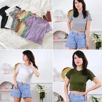 Gambar Baju Atasan Wanita Kaos Basic Tshirt RIB Model Polos Gantung Crop Top Cewek Dewasa - MAROON dari TokoBelanjaGrosir_NEW undefined 1 Tokopedia
