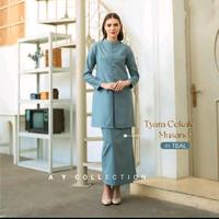 Gambar Zaheera one set kurung melayu polos motif kancing elegan simple mewah dress pesta baju kondangan viral - in cerise, S dari SURYA GALLERY undefined 2 Tokopedia