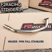 Gambar KNALPOT F2RACING STD GEN3+ untuk HONDA BEAT SCOOPY GENIO SPACY dengan bracket arm ( knalpot standar racing lengkap dengan arm) - BEAT KARBU ( 2008 - 2012 ), saringan full dari F2racing exhaust store undefined 3 Tokopedia