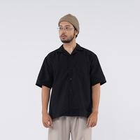 Gambar KOZE Open Collar Shirt Black - Kemeja Kerah Lengan Pendek Terbuka Hitam 2.0 - M dari koze shop undefined 2 Tokopedia