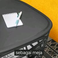 Gambar Bangku Serbaguna Tempat Duduk Santai Keranjang Meja Kopi Samping Tempat Tidur Gaya Scandinavian Modern Furniture Plastik Stool - Hitam dari DIMORA undefined 4 Tokopedia